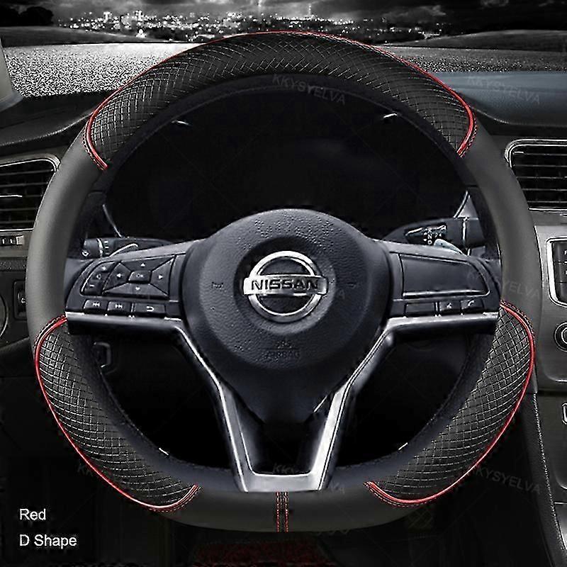 Car Steering Wheel Cover D Type Pu Leather For Nissan X-trail Qashqai Rogue Sport Rogue 2017 2018 2019 2020 2021 Altima Versa