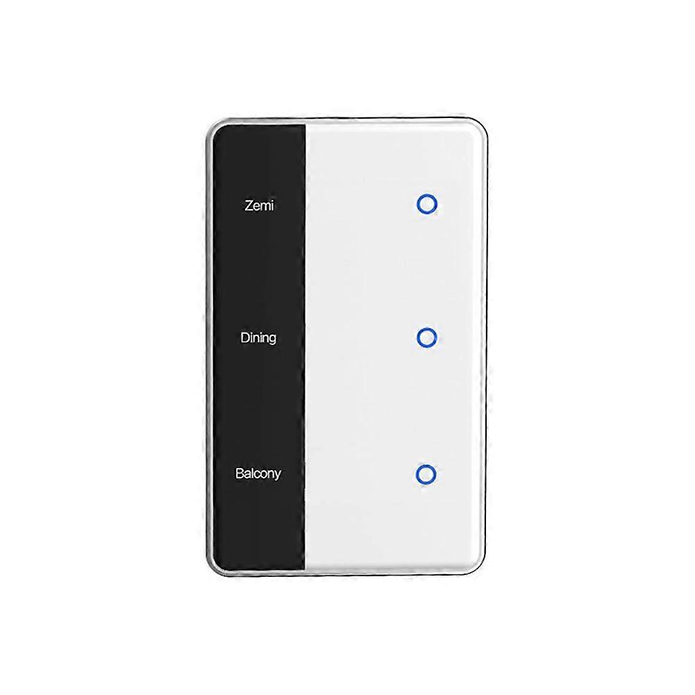 TUYA Zigbee DIY Name Switch 3 Gang Smart Touchscreen Switch US Type Work with Tuya Alexa Home Voice Control