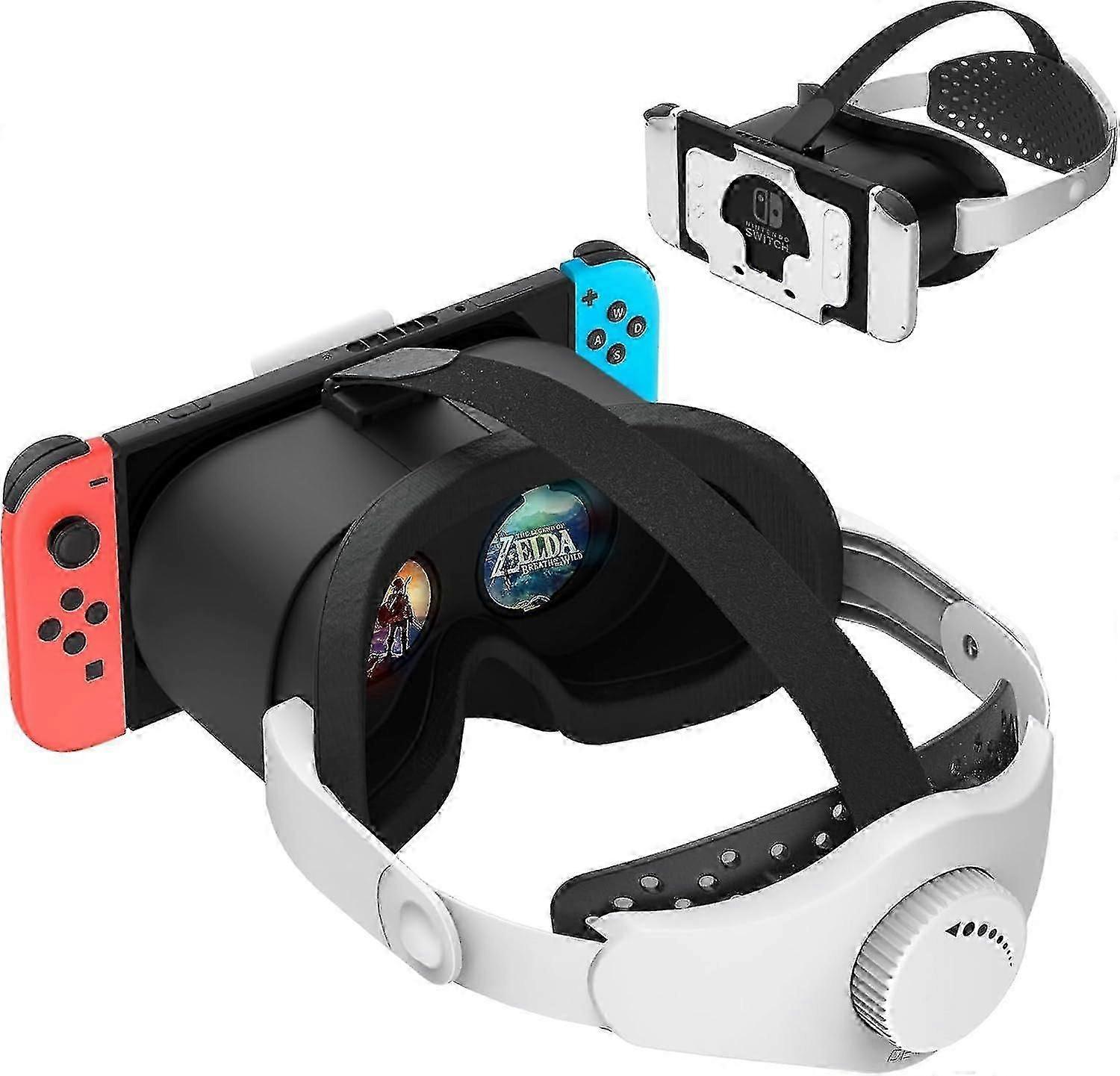 Upgraded VR Headset for Nintendo Switch & Switch OLED Model, Switch VR Glasses with Adjustable HD Lenses and Head Strap with Rotary Button
