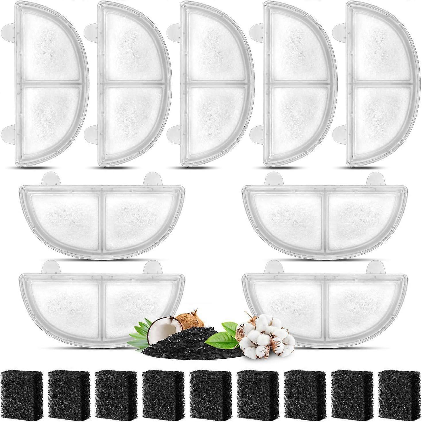 SQCLV 9 Pack Pet Fountain Replacement Filters for Wireless Pumps Cat Water Fountain Dog Water Dispenser WF20/CF20, Triple Filtration System Replacemen