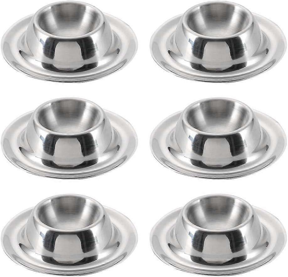 Rustfritt stål Egg Cup Egg Holder Sett med 6 Egg Cup Set Polert Stackable Egg Cup Egg Cup