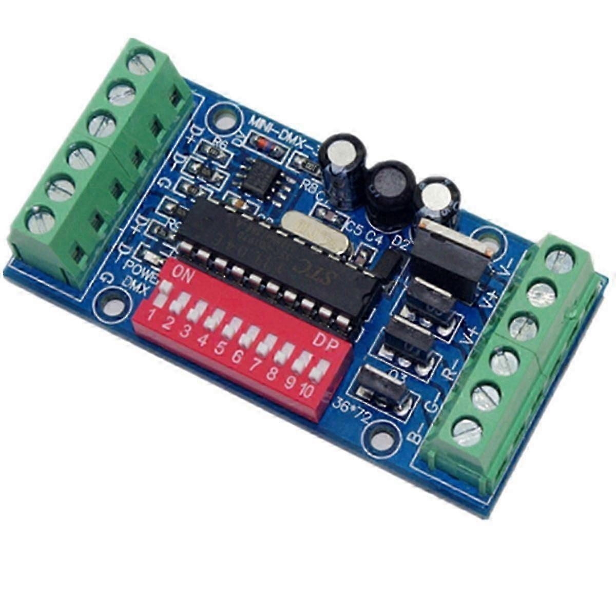 MINI 3CH DMX LED Controller RGB DMX512 Decoder,3 Channel 1 Group,for LED Strip Light Module DC5V-24