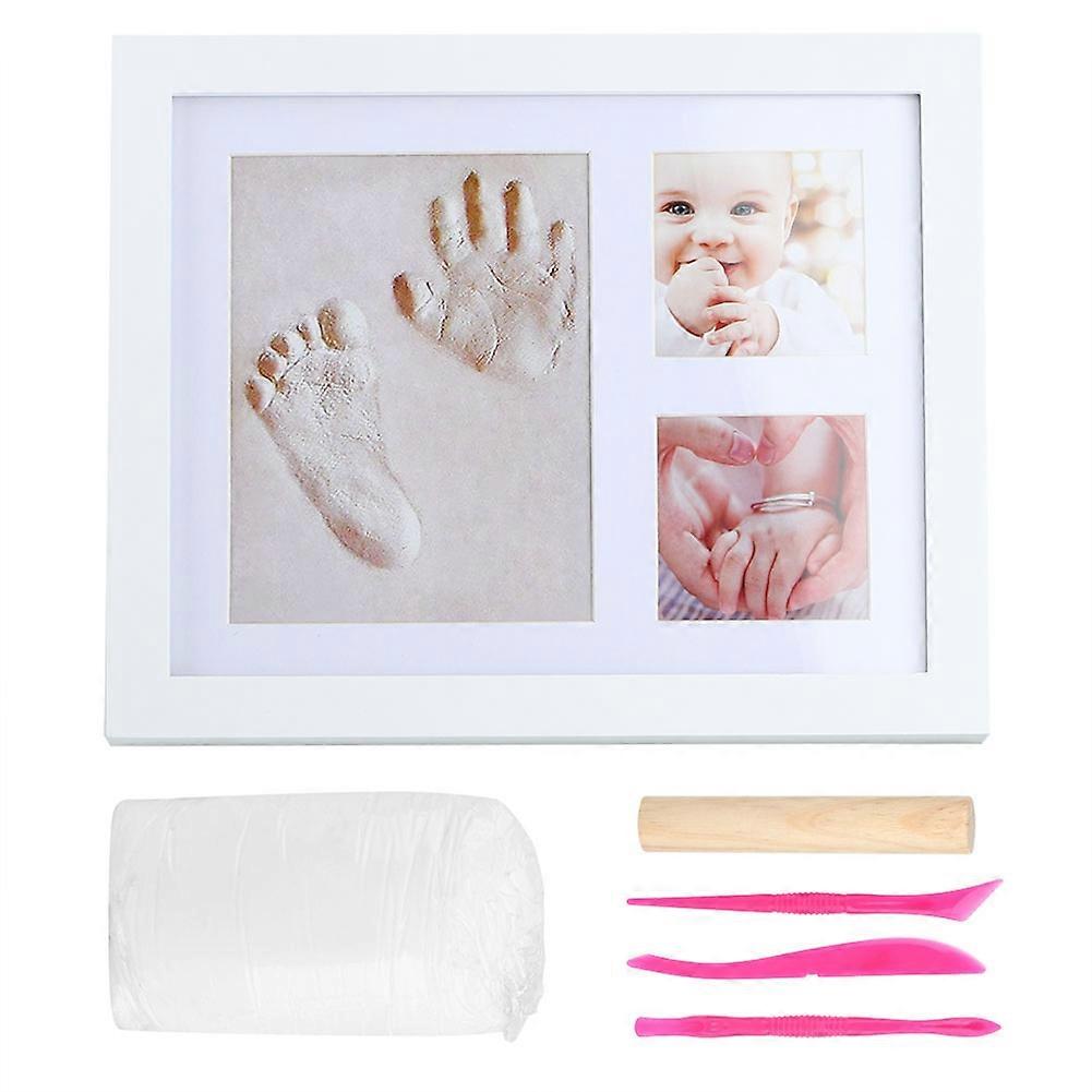 Little Girls and Boys Photo Frame Footprints and Handprints Kit with 2 Frames, Baby Keepsake Set, Easy-to-Use Design