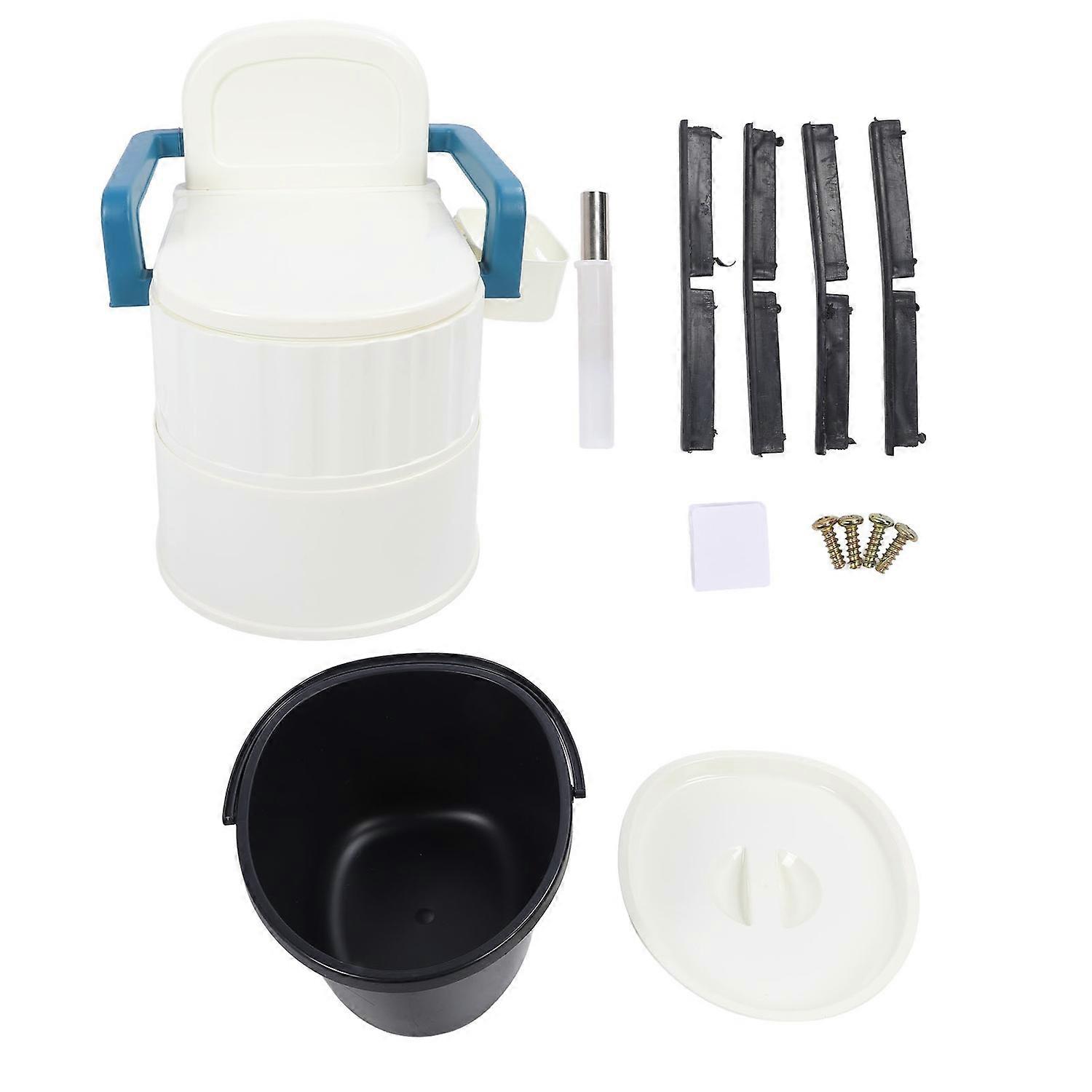 Adult Mobile Toilet Portable Commode Non Slip Bedside Commode Chair with Detachable Armrests for Roo