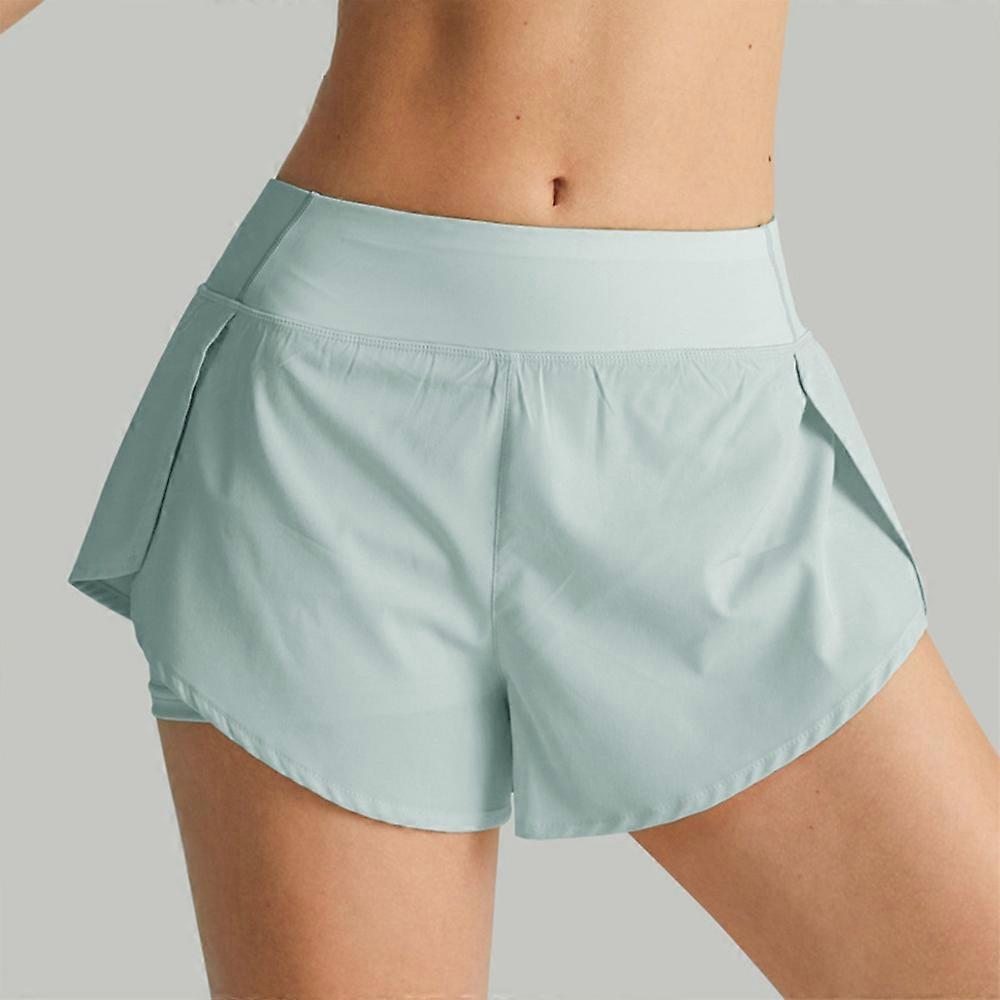 Women Running Shorts 2-in-1 with Pocket Wide Waistband Coverage Layer Liner Lounging Sport Yoga Legg