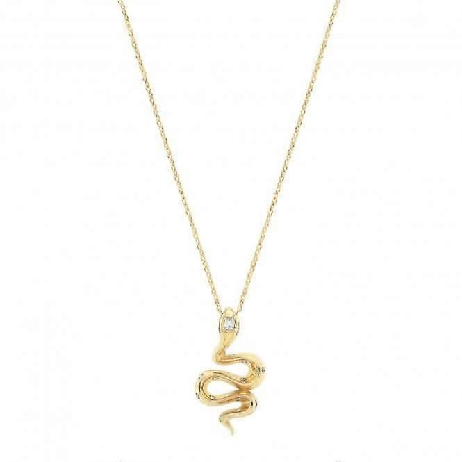 9ct Yellow Gold Zirconia Snake Charm Necklet NK426