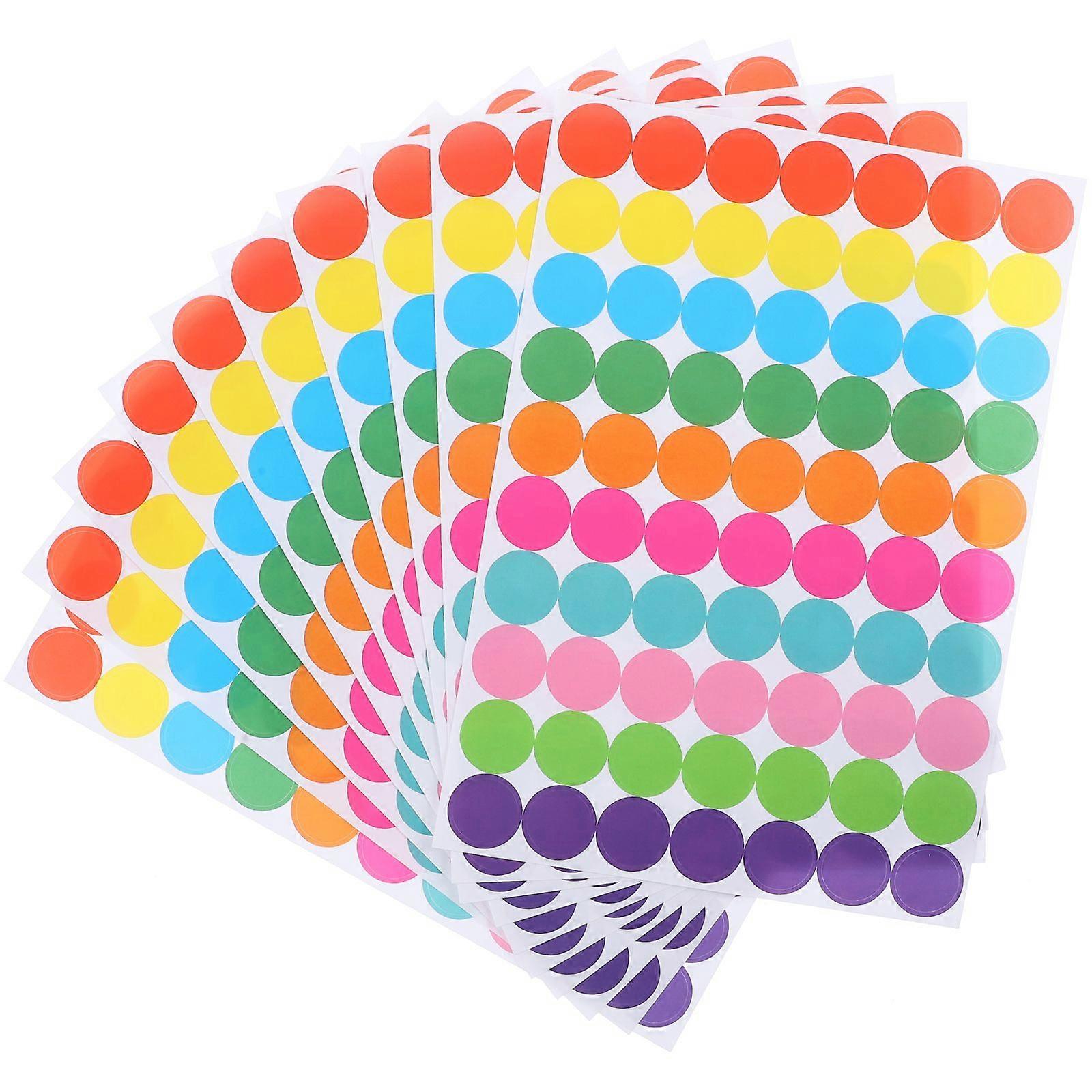 20 Sheets Dot Stickers Colored Round Stickers Small Circle Stickers Dot Label Stickers