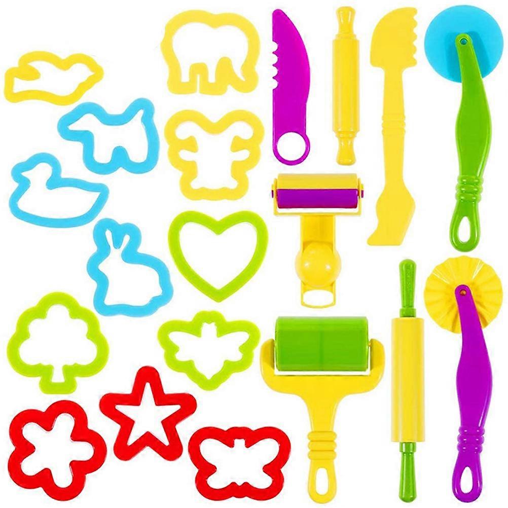 Random Color 20pcs/set Playdough Kids Play Dough Tools Set Various Shape Playdough Cutters Rollers