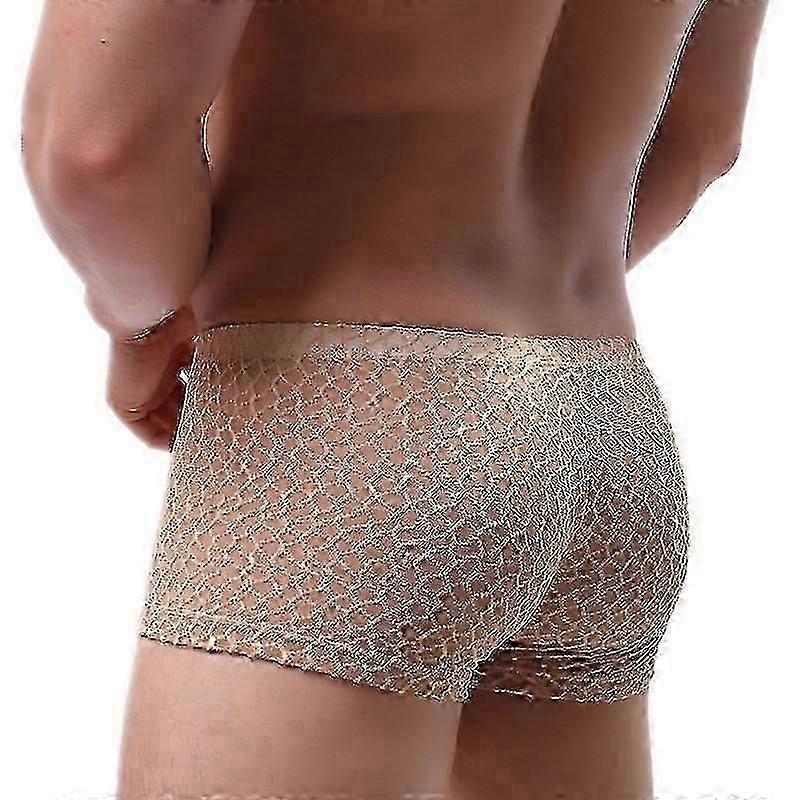 Uomo Boxer Biancheria Intima Uomo Pizzo Traspirante Boxershorts Mutande Uomo Boxer Hombre Boxer Pantaloncini Da Uomo Mutandine Pelle L