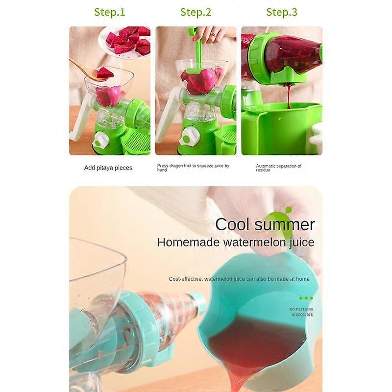 Juicer Silicone Suction Bottom Hand-Cranked Juicer Easy Storage Red