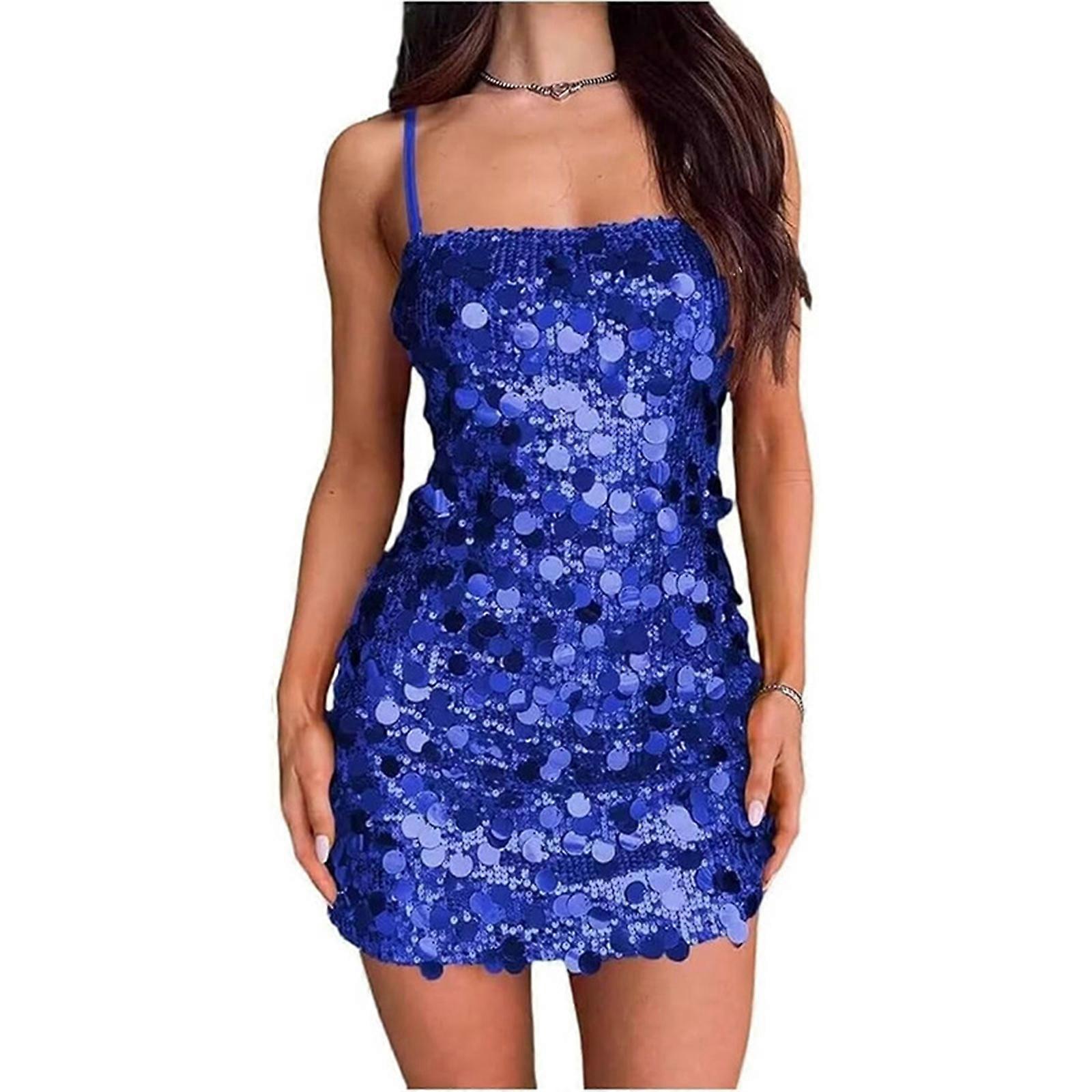 Elegant Party Wear Mini Dress with Sequins and Backless for Night Out Women Spaghetti Strap Bodycon Cocktail Dresses Blue L | Fruugo UK Elegant Party Wear Mini Dress with Sequins and Backless for Night Out Women Spaghetti Strap Bodycon Cocktail Dresses Blue L | Fruugo UK