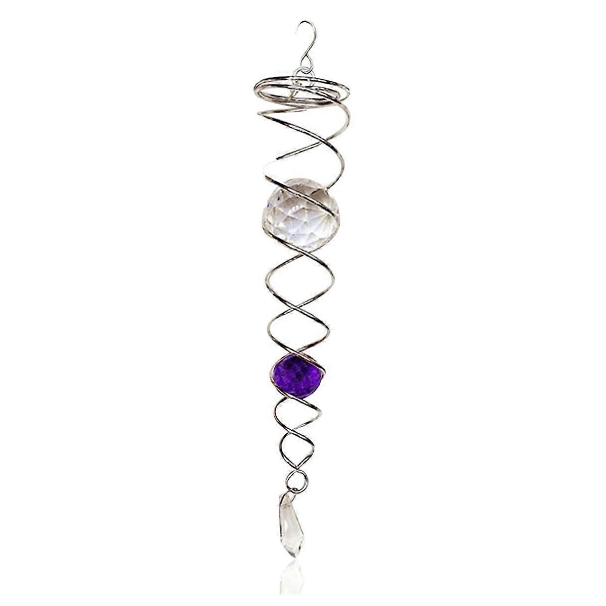 Purple Gazing Ball Spiral Tail Wind Spinner Stabilizer