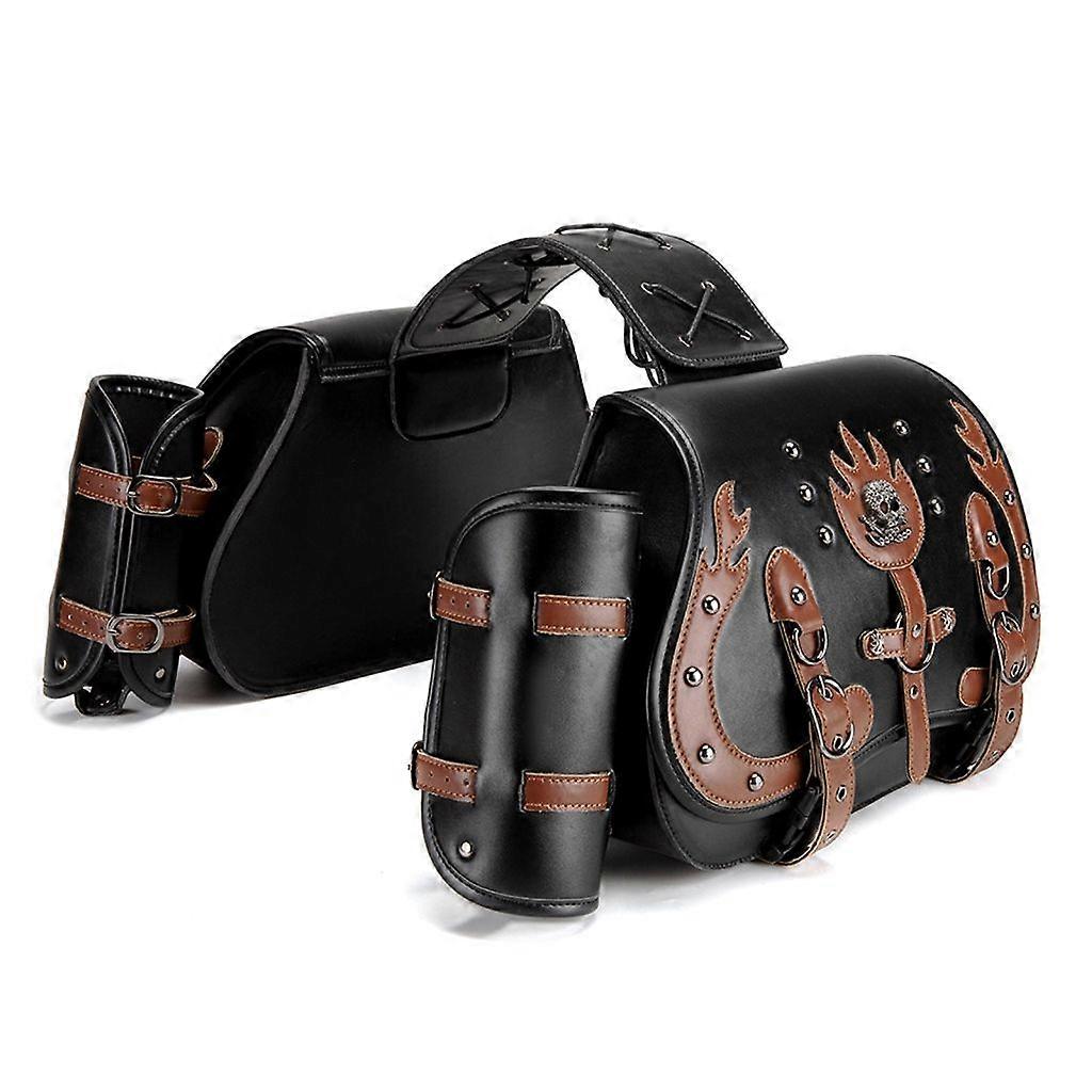 Motorcycle Side Pouch Saddlebag with Punk Aesthetic for Enthusiasts & Commuters