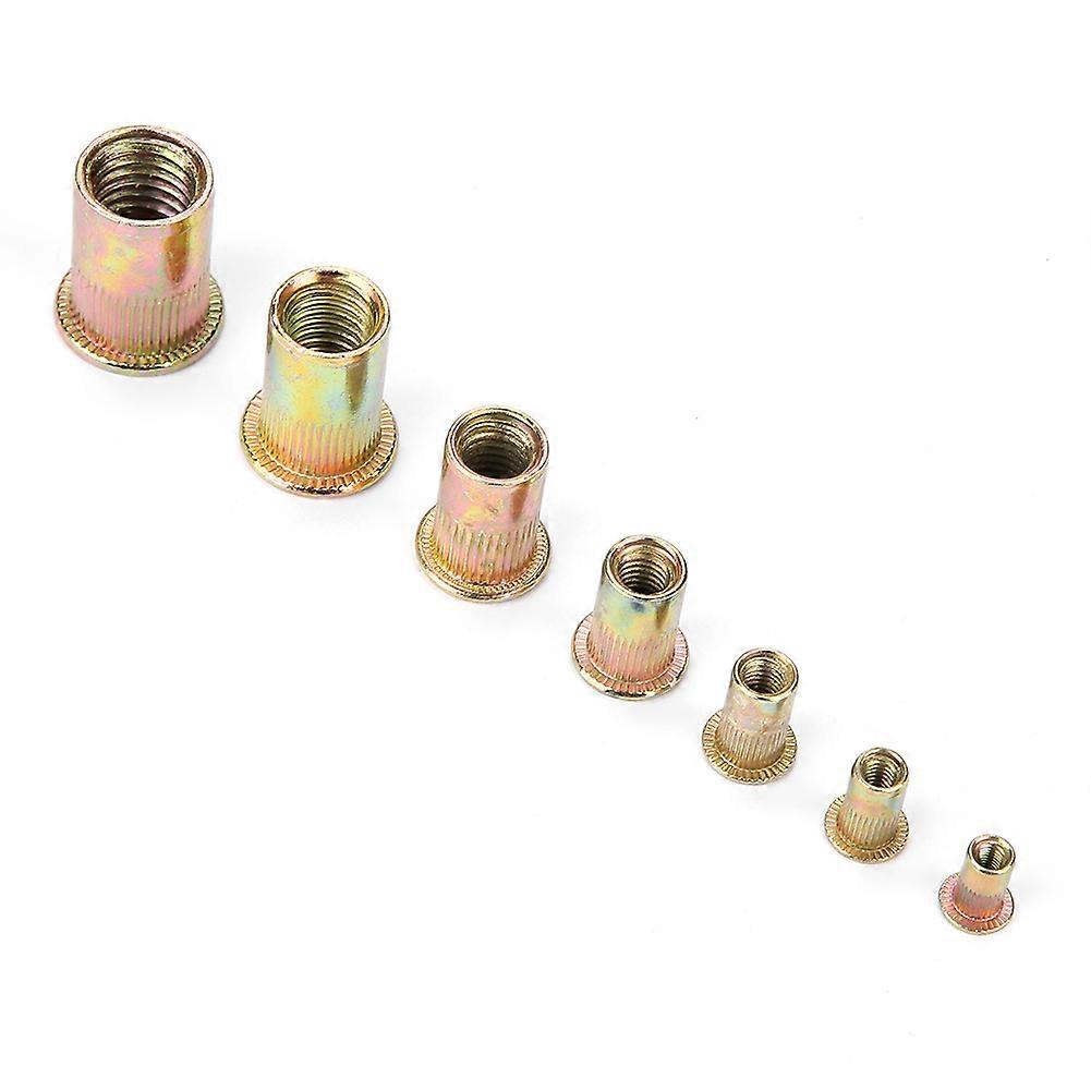 150pcs M3-M12 Carbon Steel Flat Head Threaded Rivet Nut Inserts