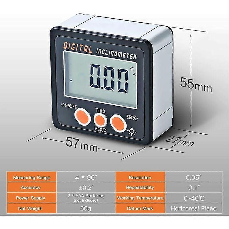 Angle Gauge, Protractor, Aluminum Alloy, Lightweight, Compact