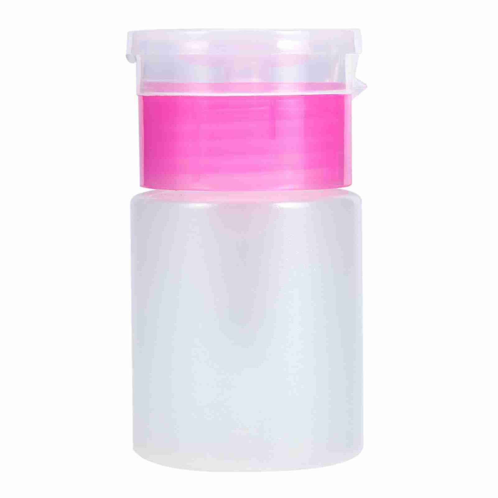 60ml Nail Polish Remover Pump Dispenser, Alcohol Based Liquid Cleaner, Convenient Squeeze Container (Pink)