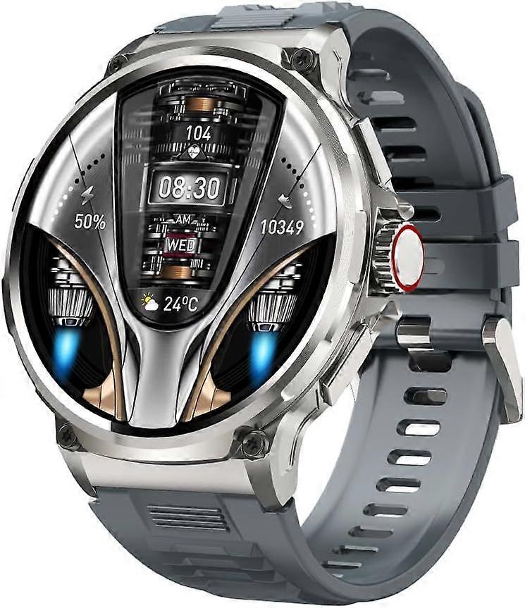 1.85" Round HD Military Smart Watch for Men(Make/Answer Call), Tactical Fitness Tracker Smartwatch for Android iPhones, 5ATM Waterproof Digital Watche
