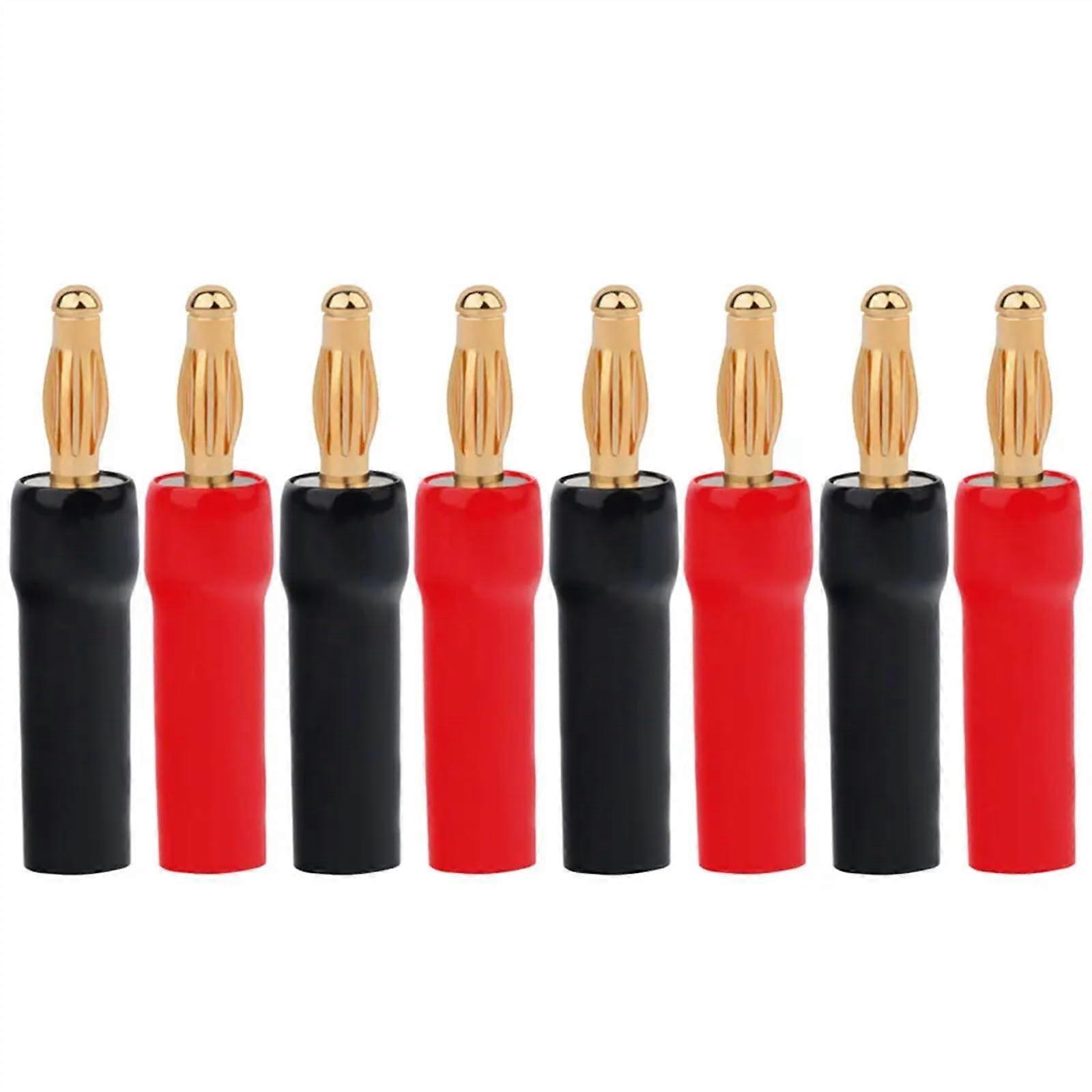 Speaker Banana Plugs 4 Pairs/8 Pcs Gold Plated Speaker Plugs Audio Connector for Speaker Wire,Amplifiers