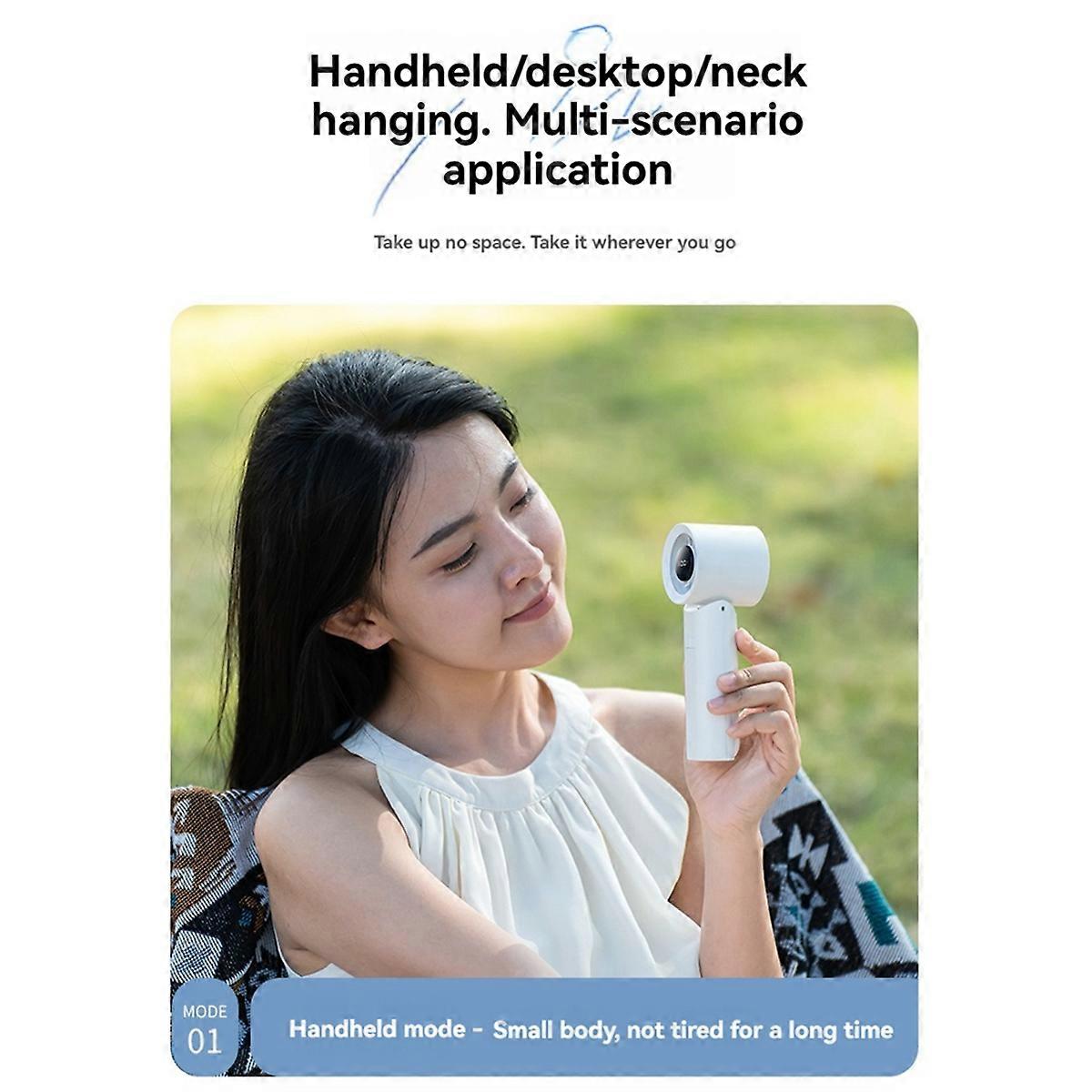 Portable Handheld Fan 3 in 1 Personal Fan 100-Speed Infinite Wind Halter Fan Desktop Fan for Office