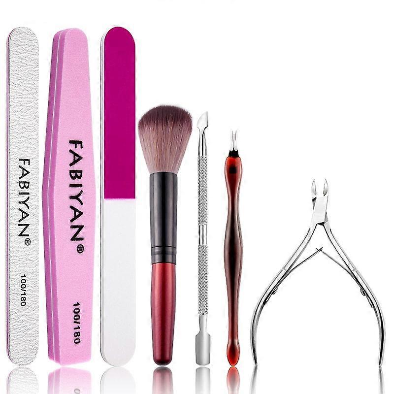 FABIYAN Nail Art Tool Set Manicure Disarm Tool Set, Specification: 7-piece Set