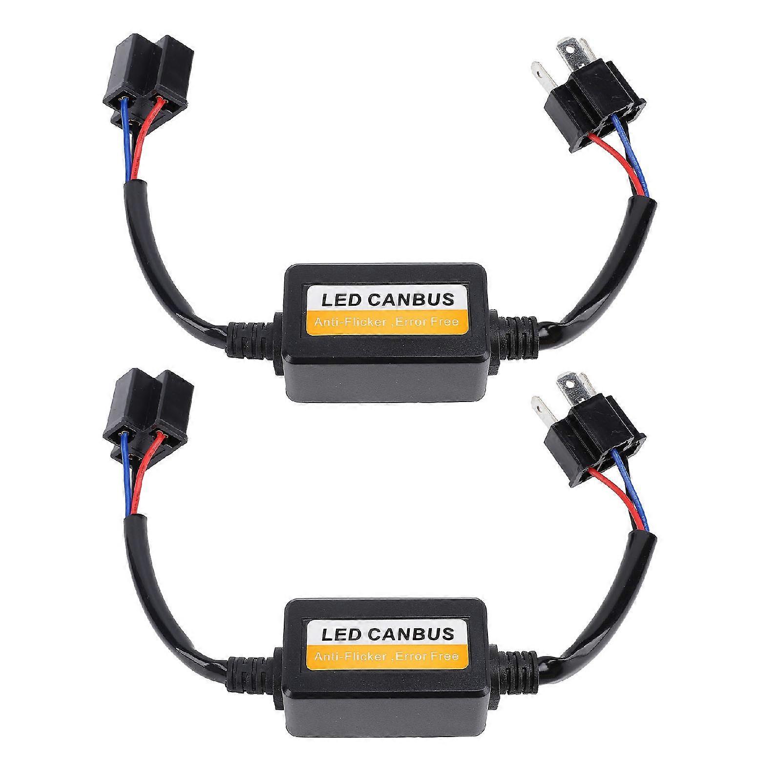 2pcs H4 LED CANbus Decoder DC 9 to 16V Plug and Play Anti Flickering LED Headlight Resistor Decoder