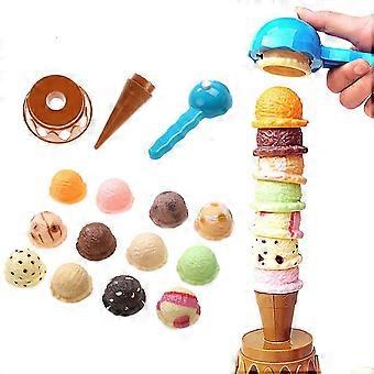 Balancing Tower Game Lody, plastikowe układanie zabawek ze scooperem dla dzieci Prezent urodzinowy dla dzieci