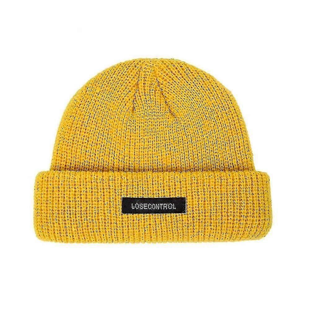 Men Knitted Beanie Solid Color Winter Hat Skullcap