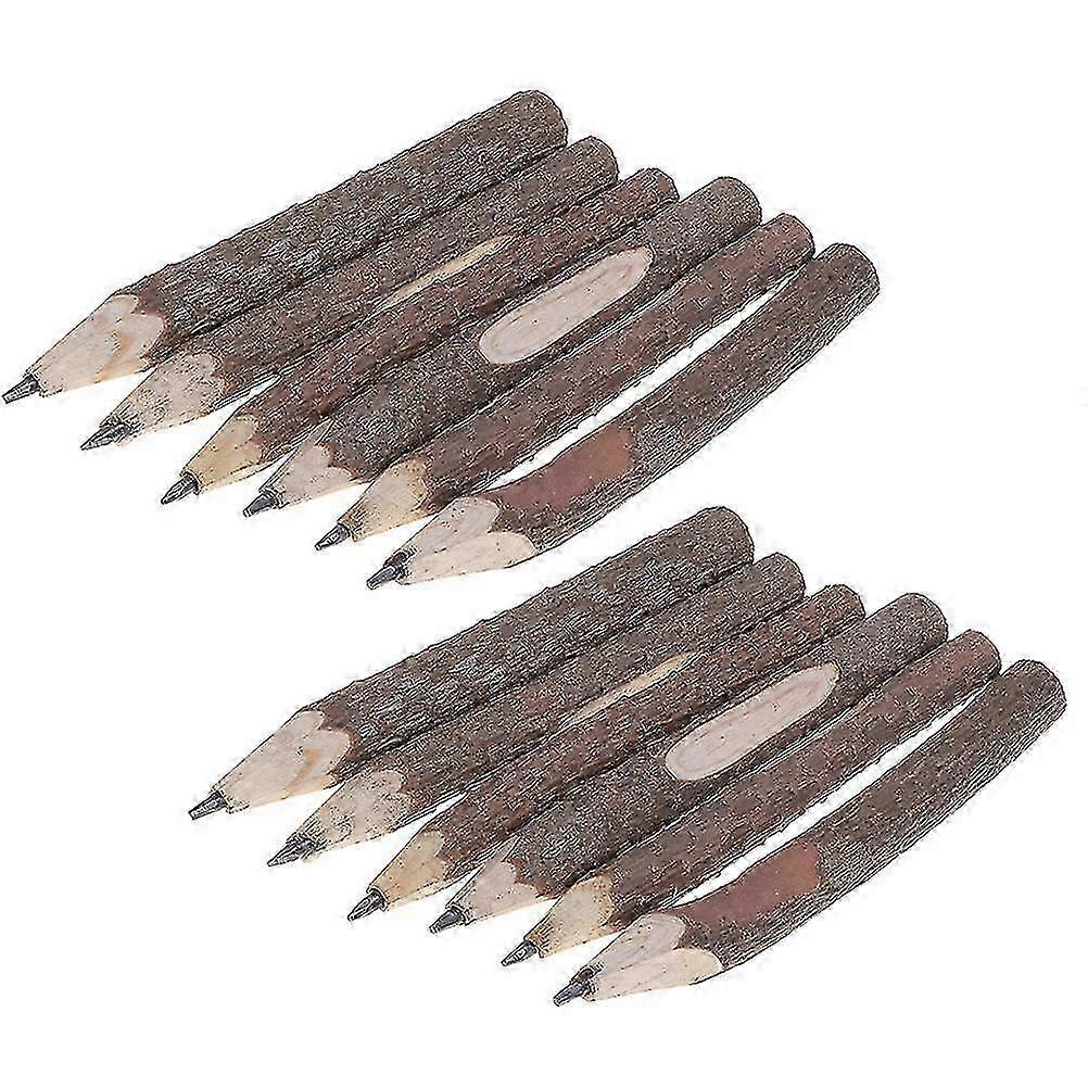15PCS 13cm Retro Bark Pencils Wooden Tree Rustic Twig Pencils Gifts for Kids Children