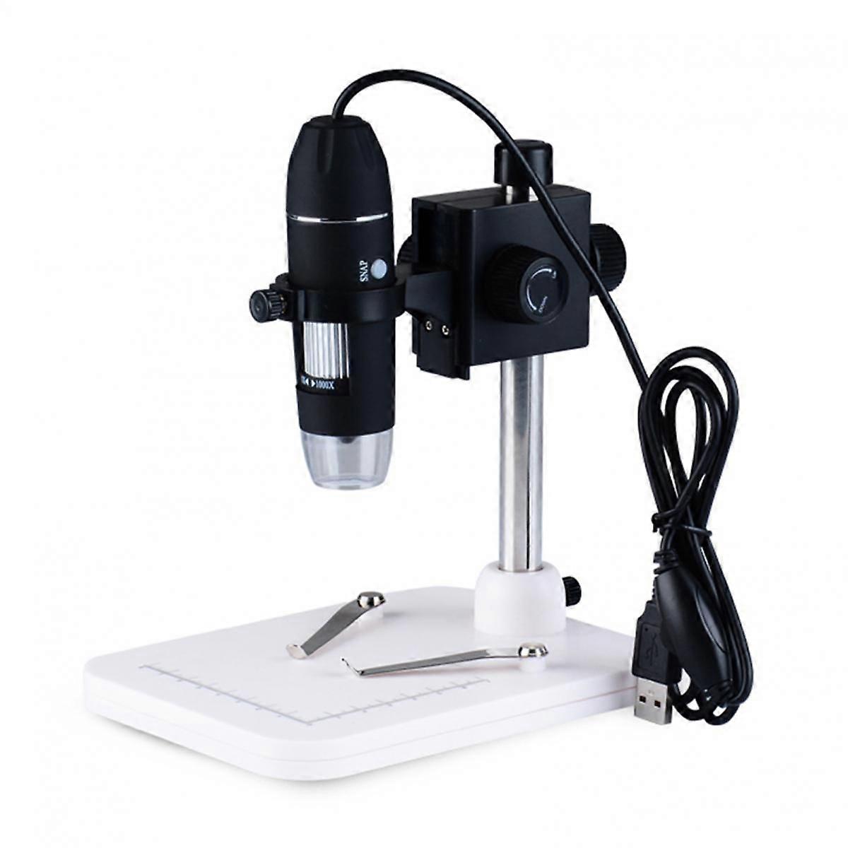Portable USB Digital Microscope 1000x Magnification Camera 8 LED with Observation Base Stand