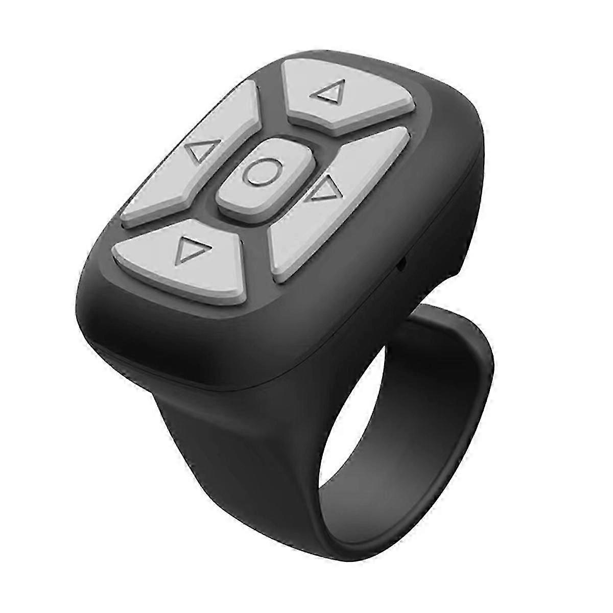 Wireless Bluetooth Remote Controller Mobile Phone Selfie Controller Ring Mobile Phone Remote Controller Black