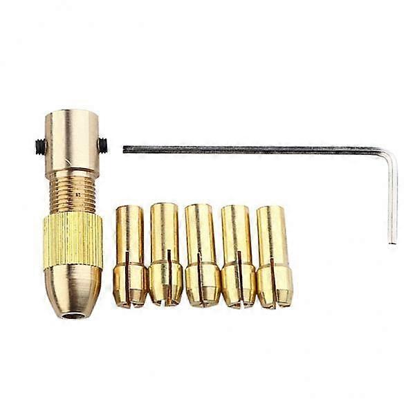 3x 7 Pieces Brass Drill Bit Drill Chuck Collet Small Electric Drill Mini