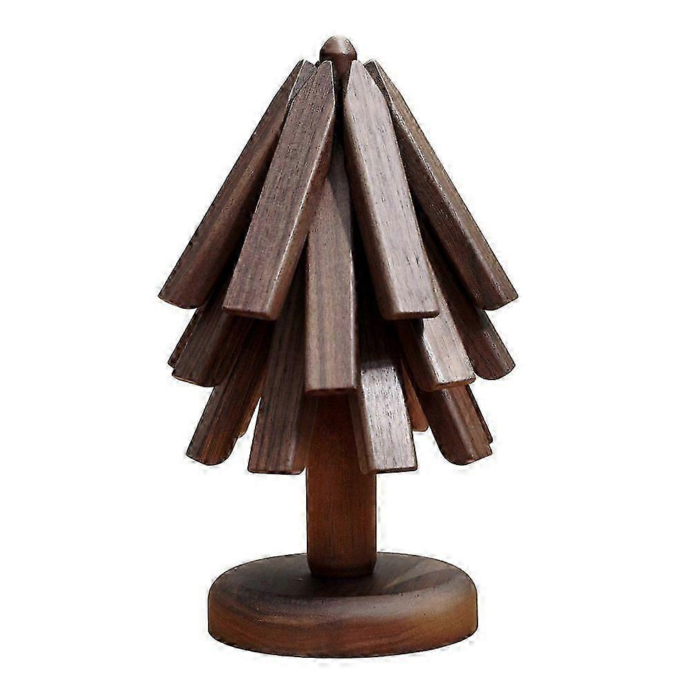 Sottopentola in legno per piatti caldi, set da 3/4 pezzi, sottobicchieri a forma di albero con supporto, set di sottobicchieri con treppiede in legno, accessori per la decorazione del tavolo da cucina