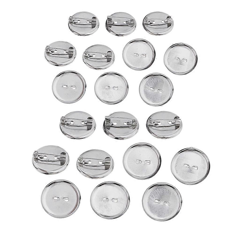 20 Pieces Brooch Blank Lapel Pin Badge Base Pin Back Button Base 23mm