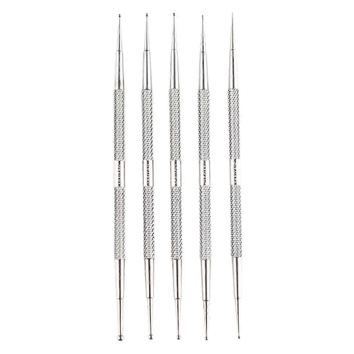 5pcs Diamond Art Pen Set Dual-Head Nail Art Tool for Manicure and Crafting with Gems and Rhinestones