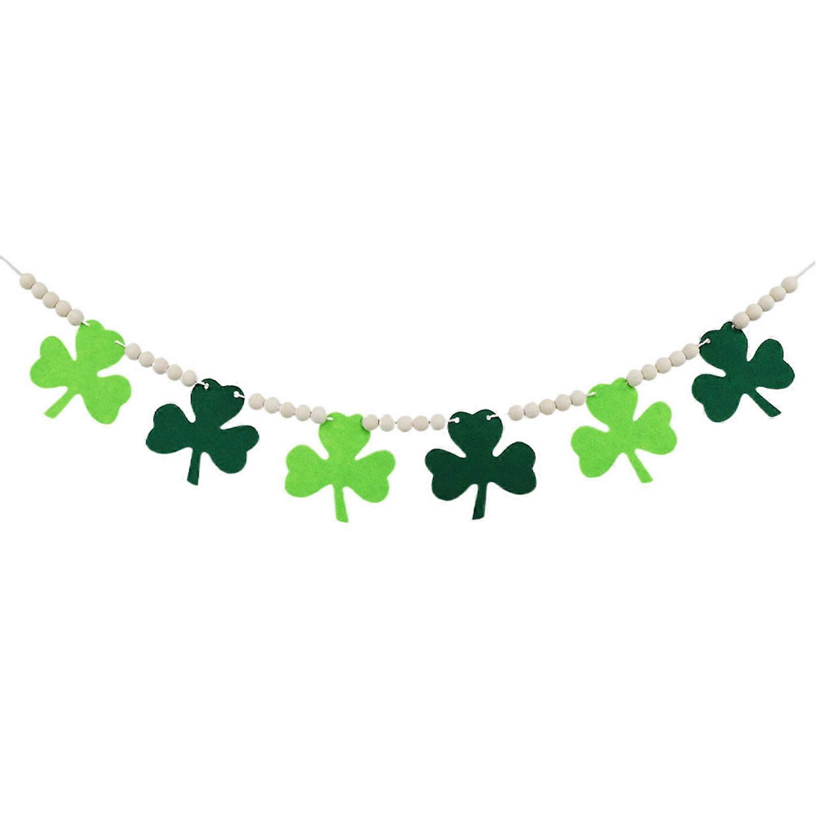 Felt Shamrock Clover Garland for Banner Patrick's Day for Banner Decorations Bun