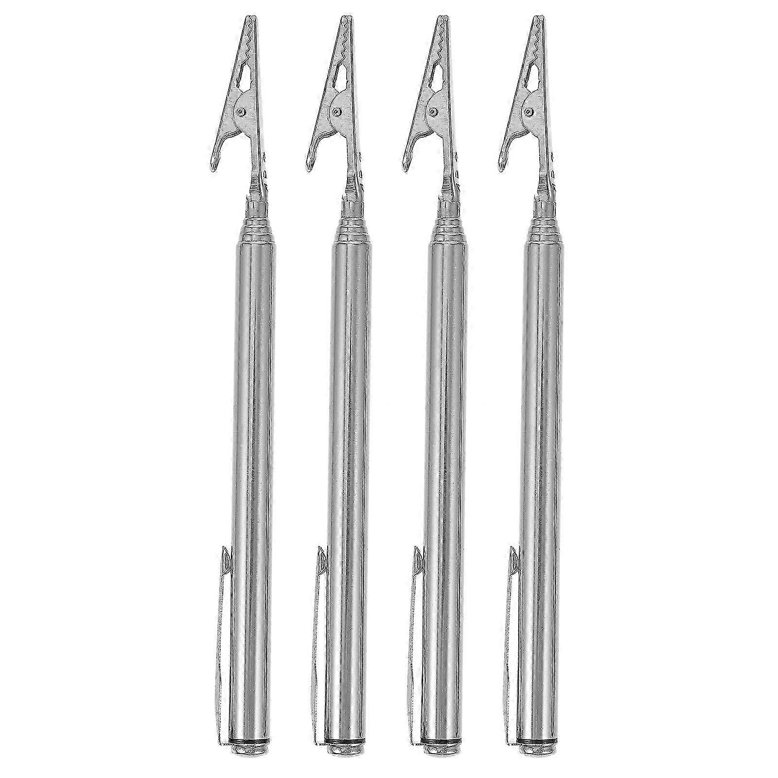 4Pcs Adjustable Telescopic Board Clips 15.7X1X0.8CM Silver