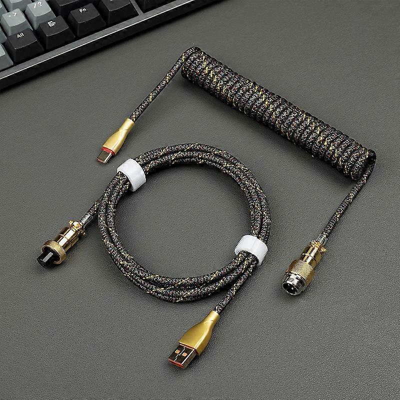 Mechanical Keyboard Spring Cable Gold-plated Aerial Plug