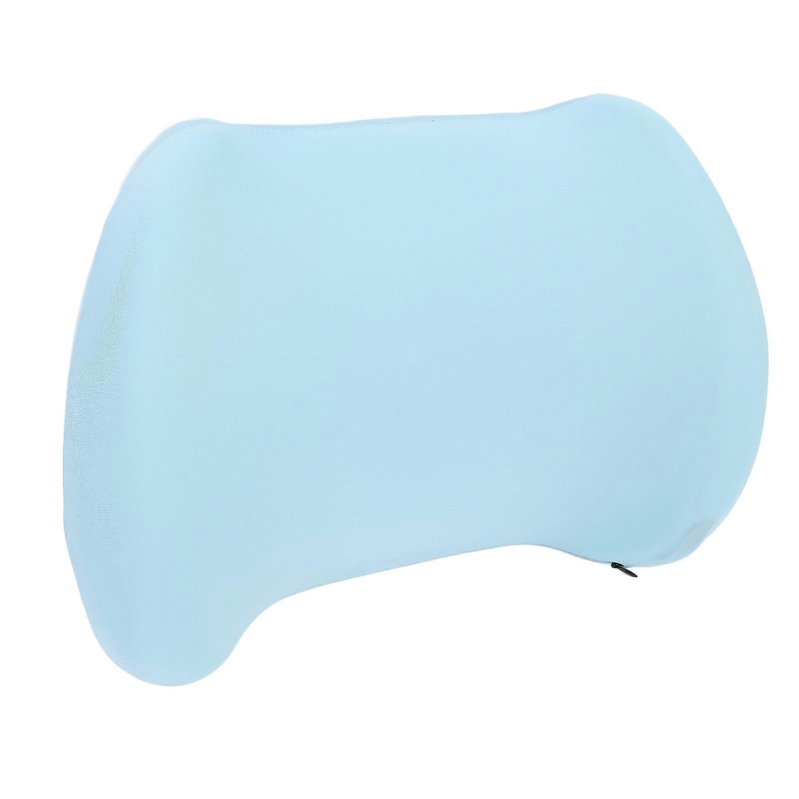 Lumbar Support Pillow with Convex Design Ergonomic Memory Foam Detachable Breathable Chair Lumbar Cushion for Office Blue 