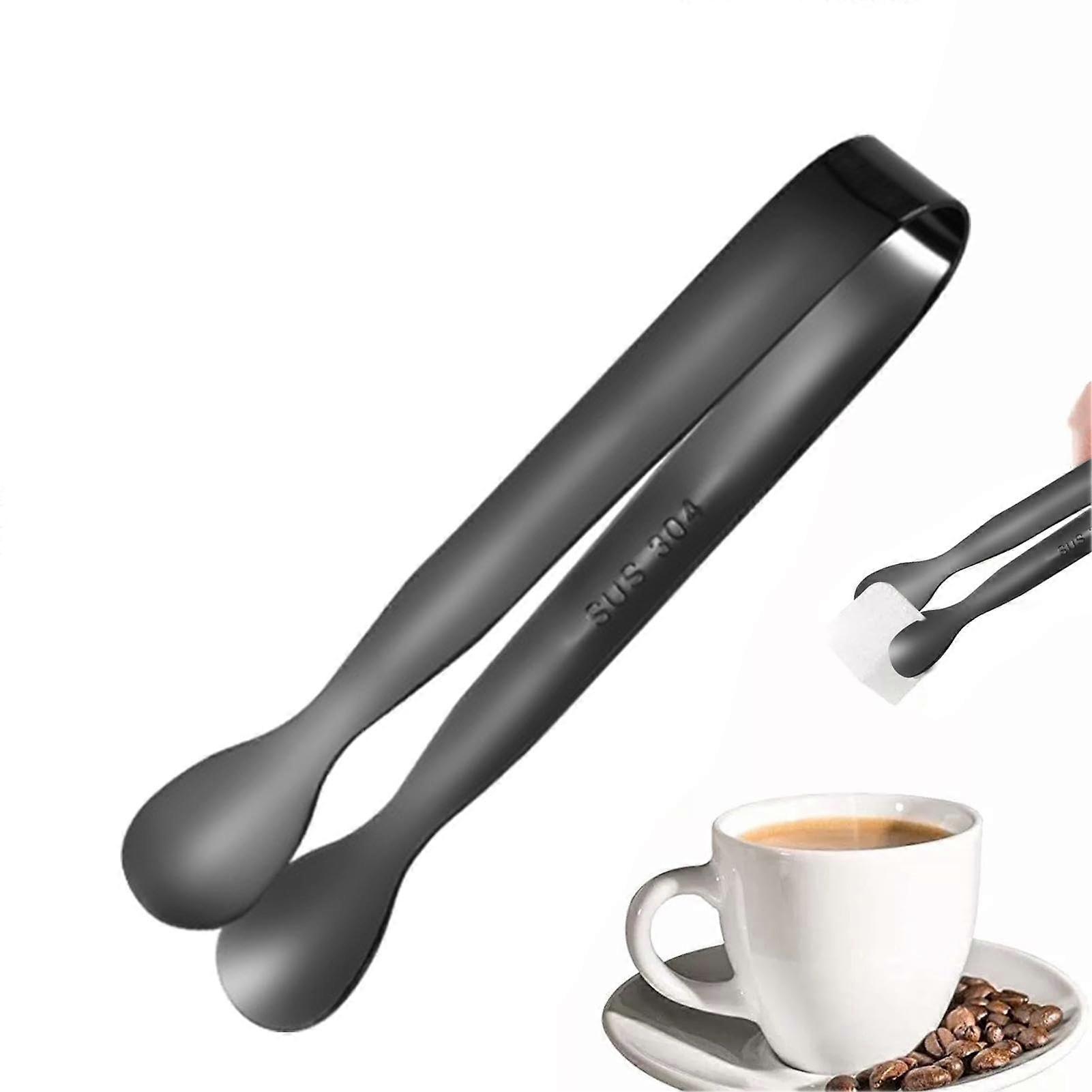 Appetizer Tongs | Stainless Steel Serving Tongs for Charcuterie, Sugar, and Barbecue - Portable Black Design