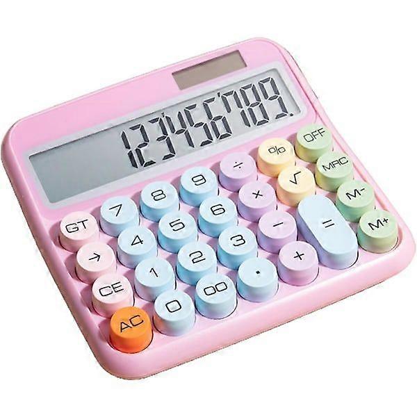 12-digit standard calculator with large LCD screen, solar and battery powered, desktop calculator for office, home, school (battery not included) - B