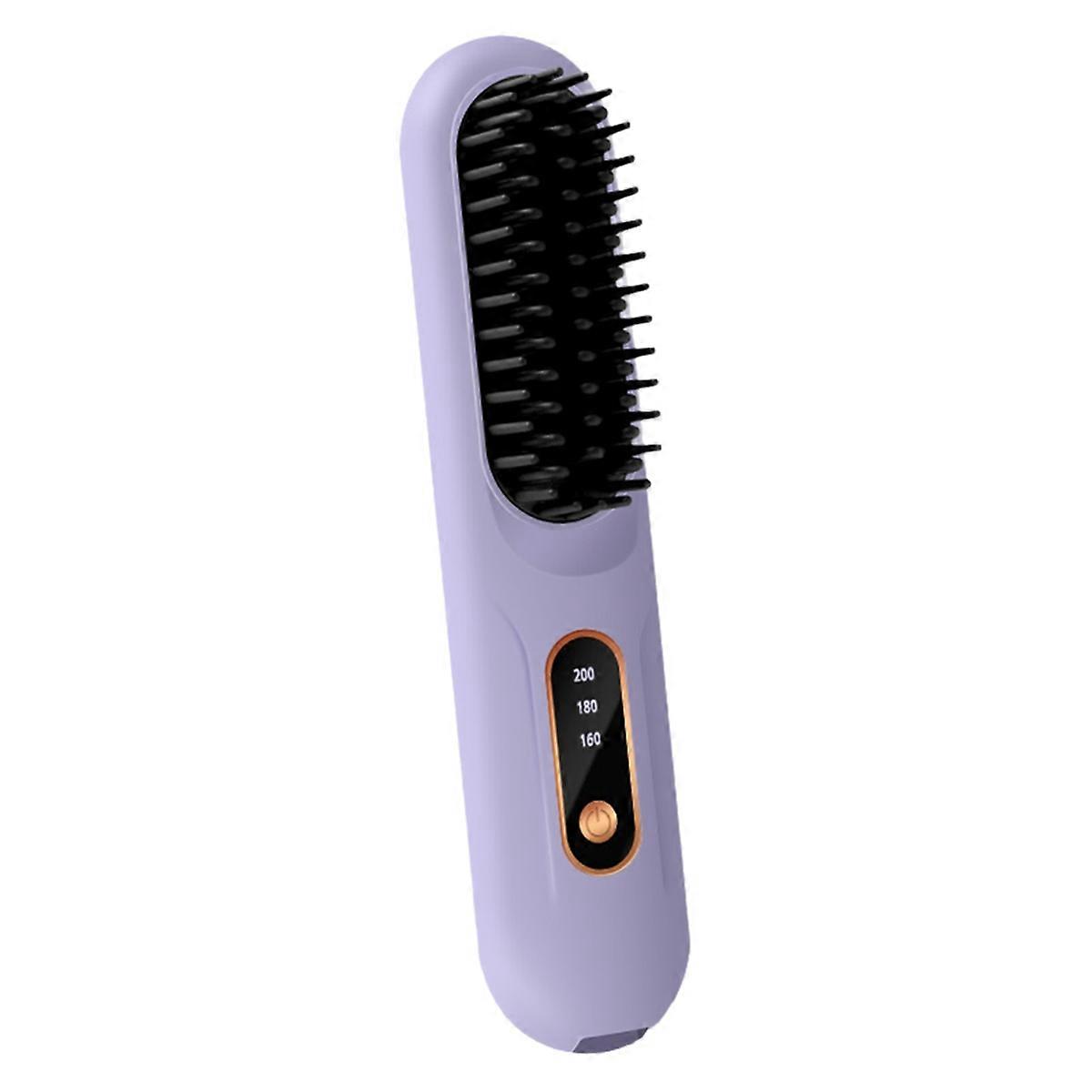 Electric Heating Straight Hair Comb LCD Screen USB Wireless Portable Styling Tool Rechargeable Stra