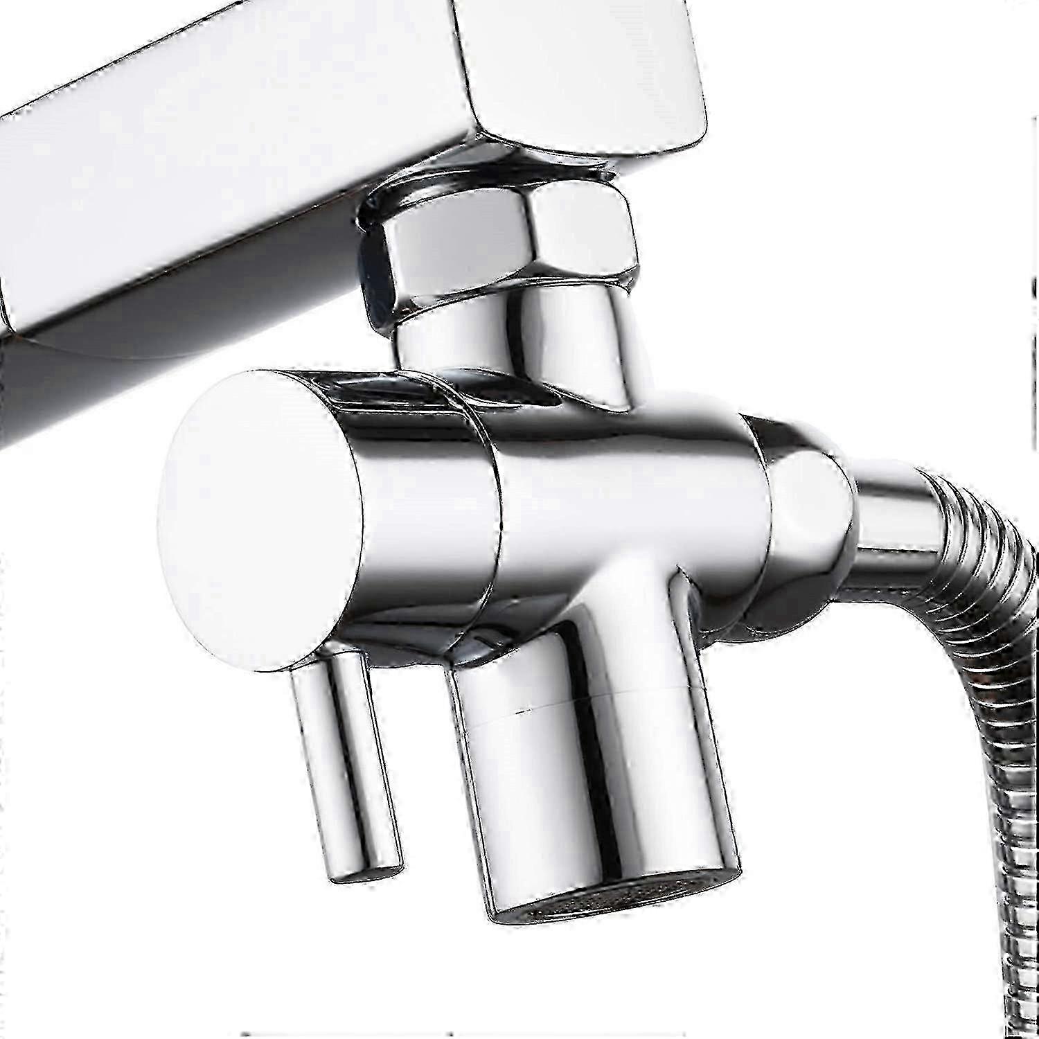Brass Sink Valve Diverter 3-Way Faucet Splitter Adapter, Chrome Silver
