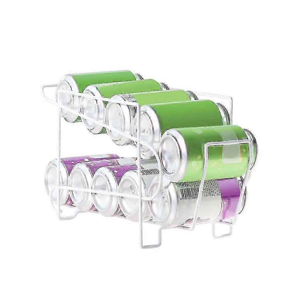 2025 Double-layer Can Storage Rack Fridge Organizer Beverages Dispenser Kitchen Drink Holder