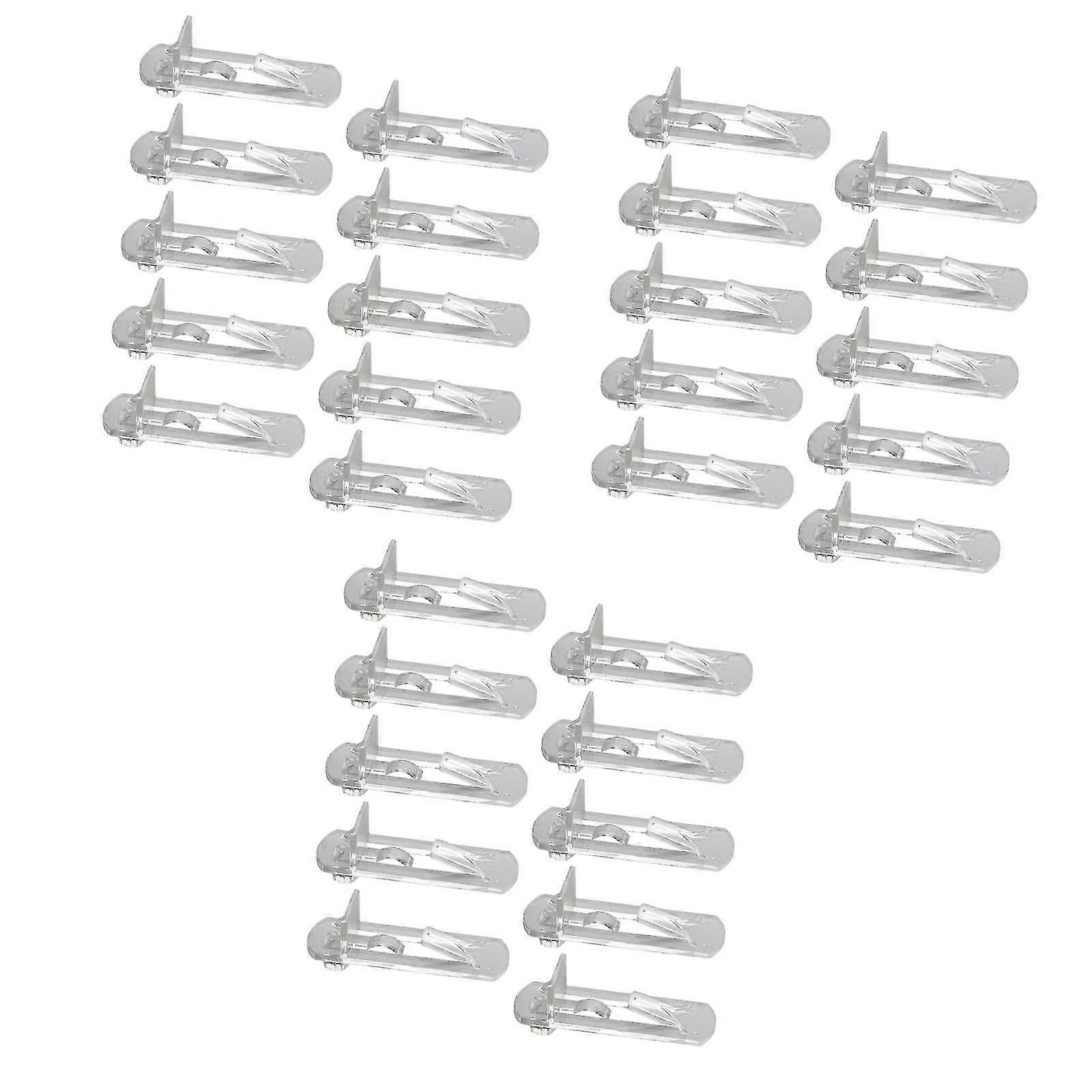 30Pcs Transparent Shelf Support Pegs and Clips for Closet, Bookcase, and Office Use, Compatible with Various Shelf Designs