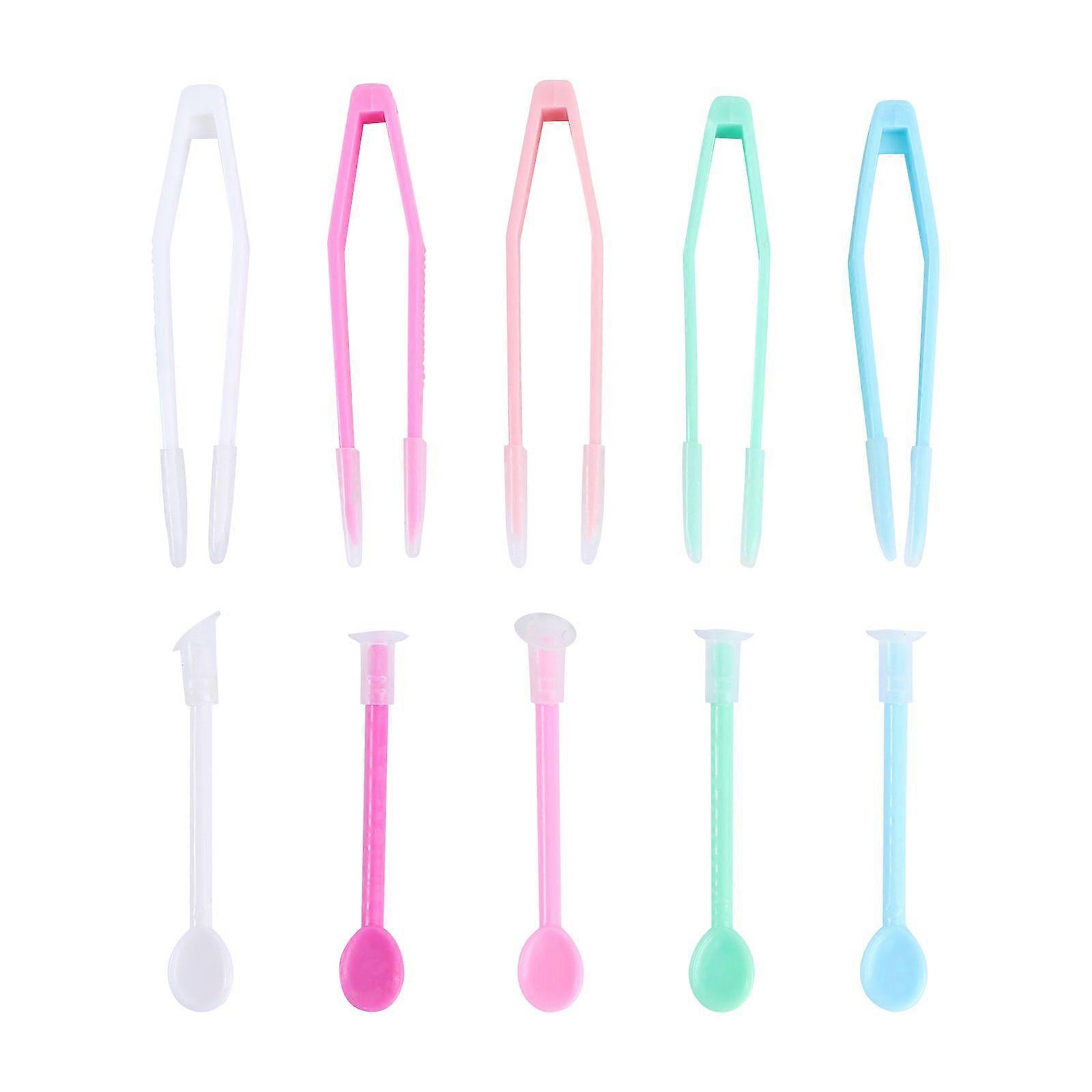 5 készlet dobozba csomagolt csipesz és tapadópálca lencsék behelyező eltávolító otthoni utazáshoz (zöld + kék + rózsás + rózsaszín + fehér)