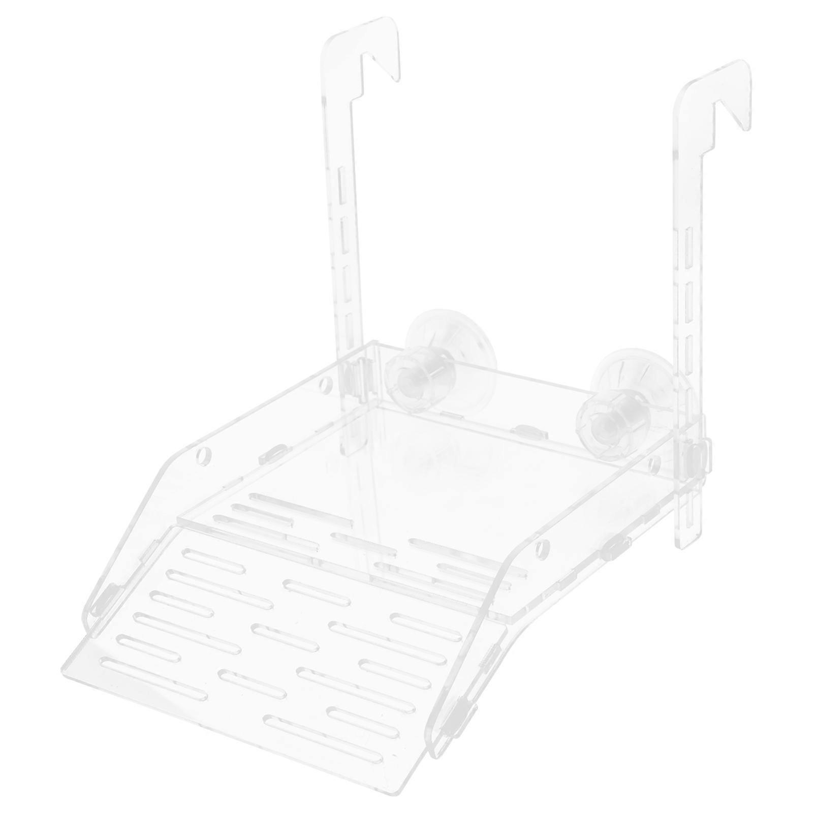 Turtle Resting Terrace Suction Fixation Reptile Tank Equipment Acrylic 19.5x15x17cm 1Set