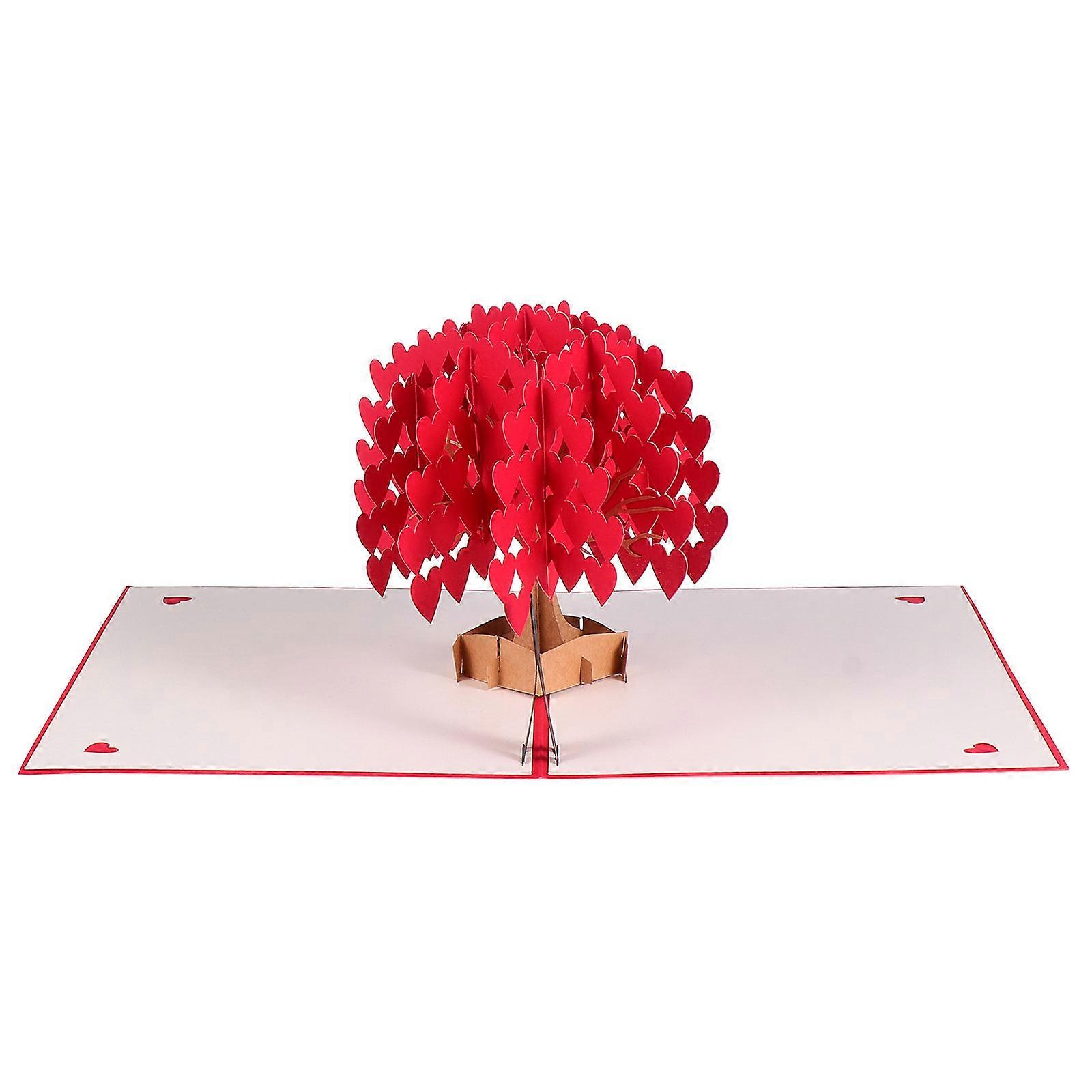 Valentine's Day Greeting 3D Heart Tree Design Romantic present for Special Days White 20x15cm 1Pc