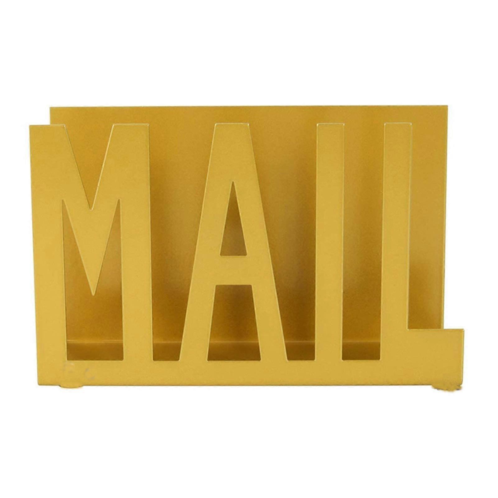 File Folder Holder - Iron Desk Mail Holder for Home Office, Envelope Organizer, File Book Stand, Compact Mail Sorter