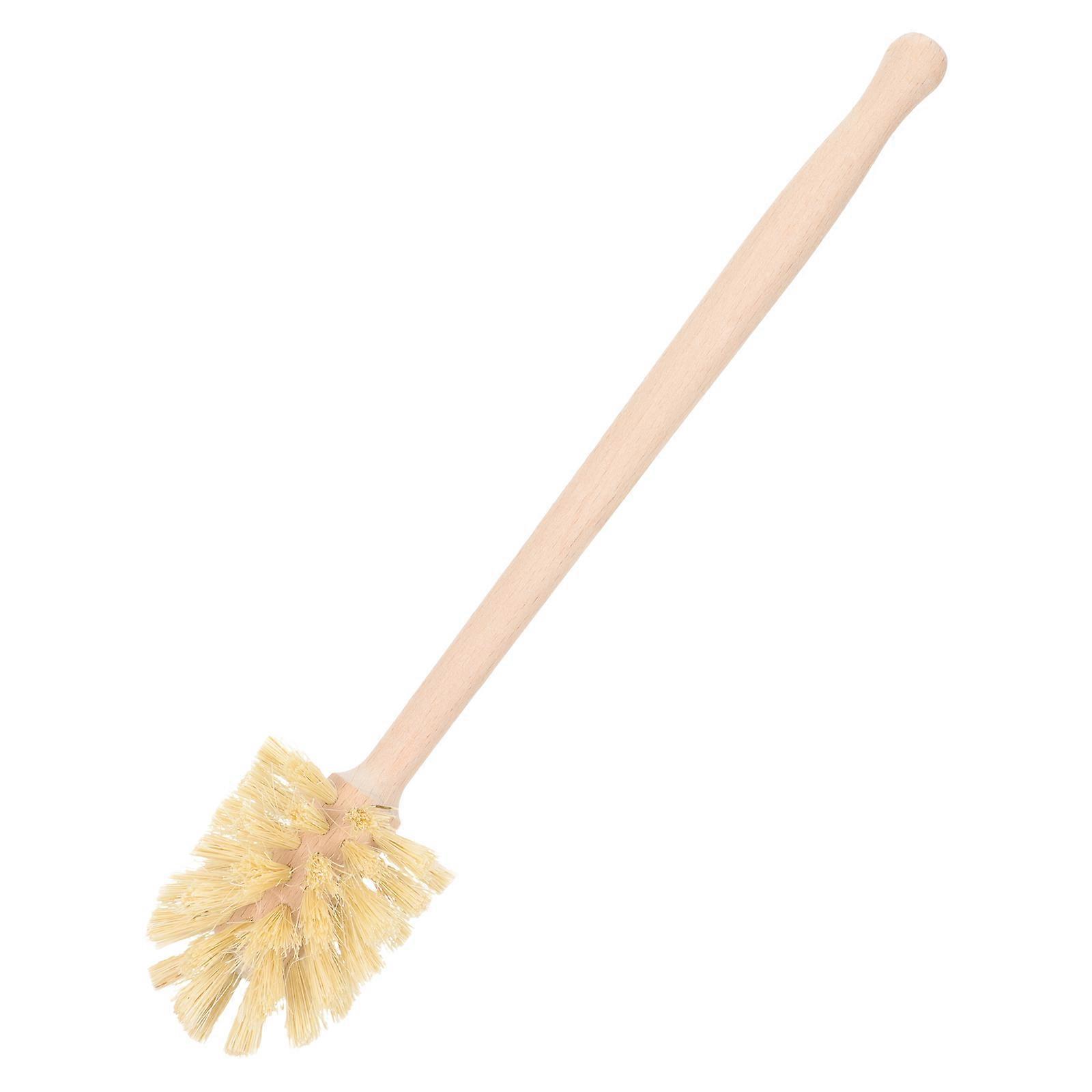 Toilet Cleaning Brush Wooden Bathtub Cleaner for Household Users Simple and Modern Design Long Handle Plastic Space-saving Design 1Pack