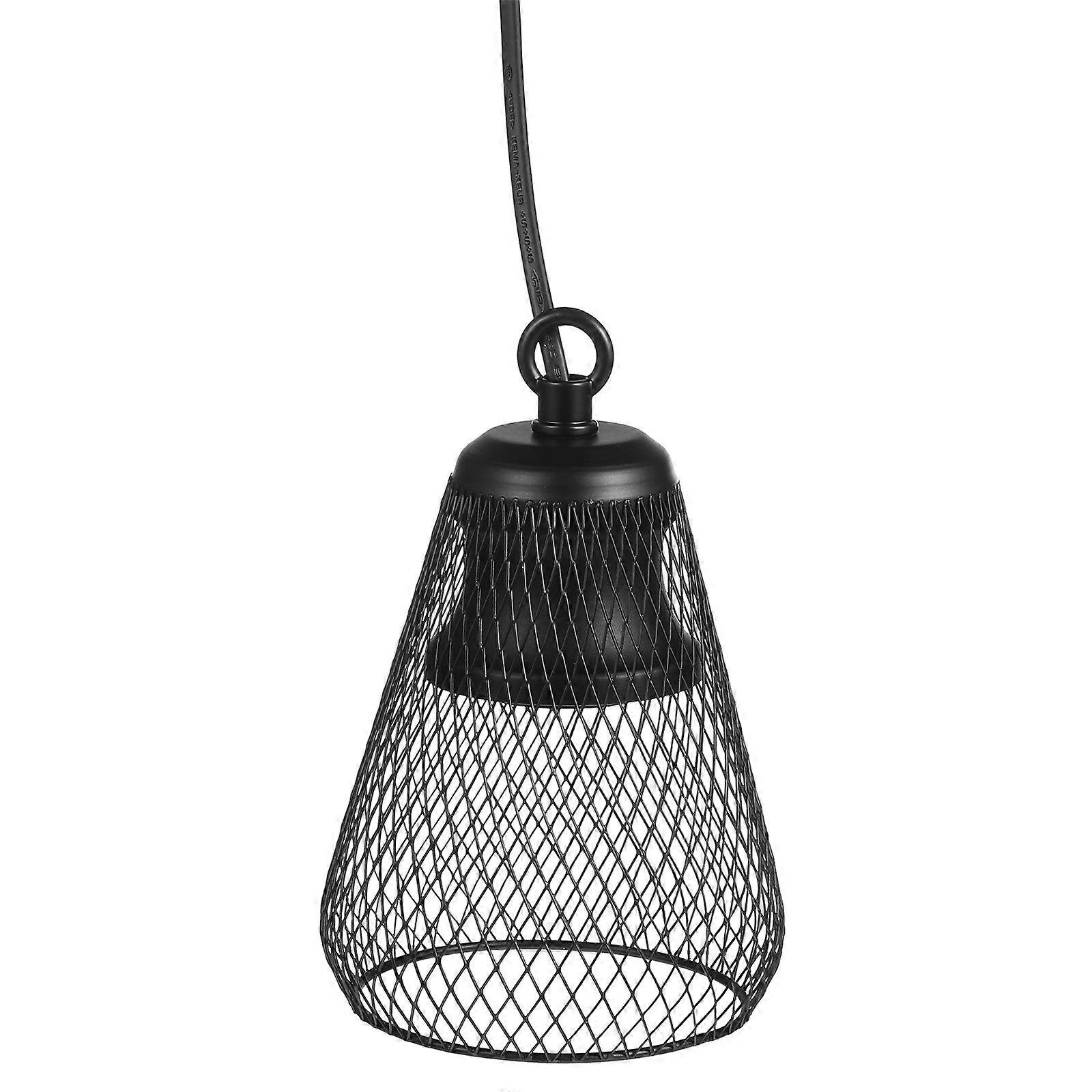 Reptile Protection Lampshade E27 Base Reptile Heater Lamp Guard Aquarium Use Black 1Pack